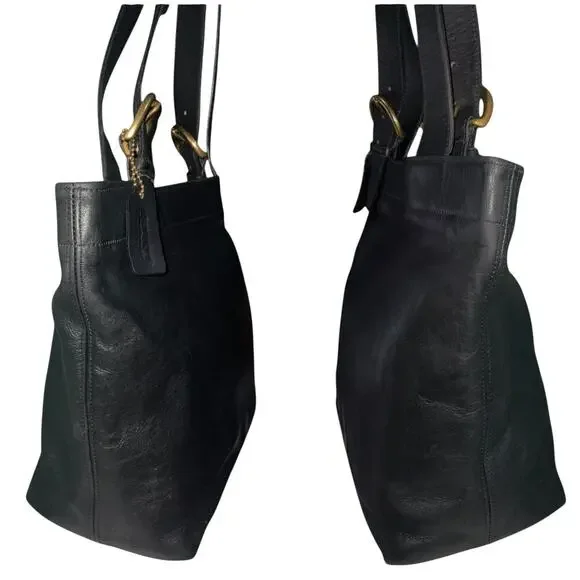 COACH Vintage Waverly  Black Leather Hobo Shoulder Bag Made in United States - Picture 5 of 15